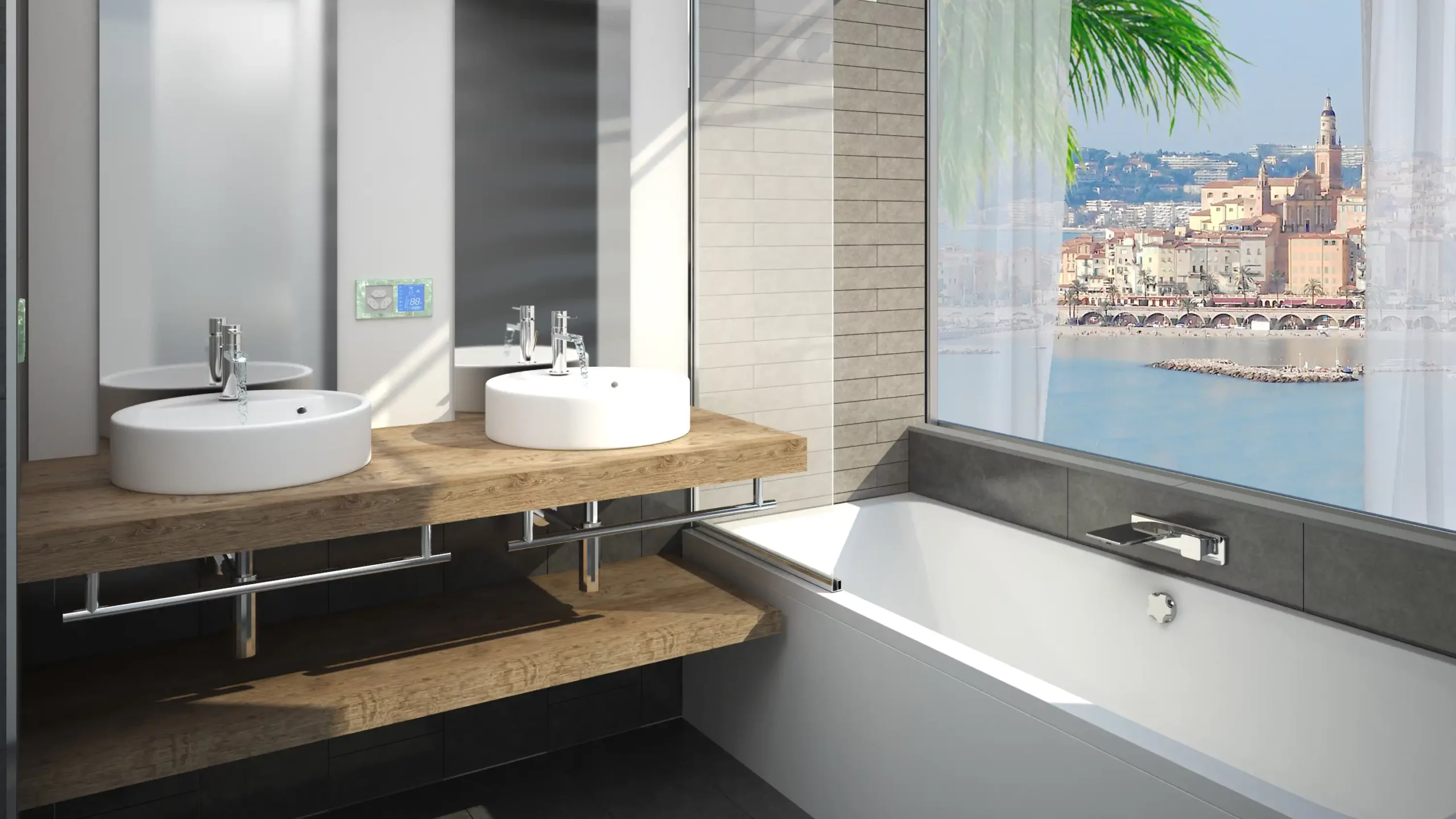 interior design of bathroom mother of pearl