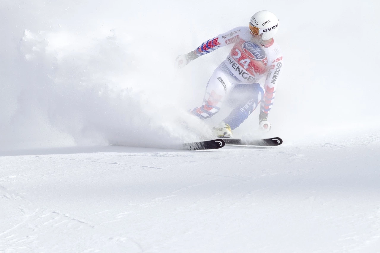 a person skiing down a slope